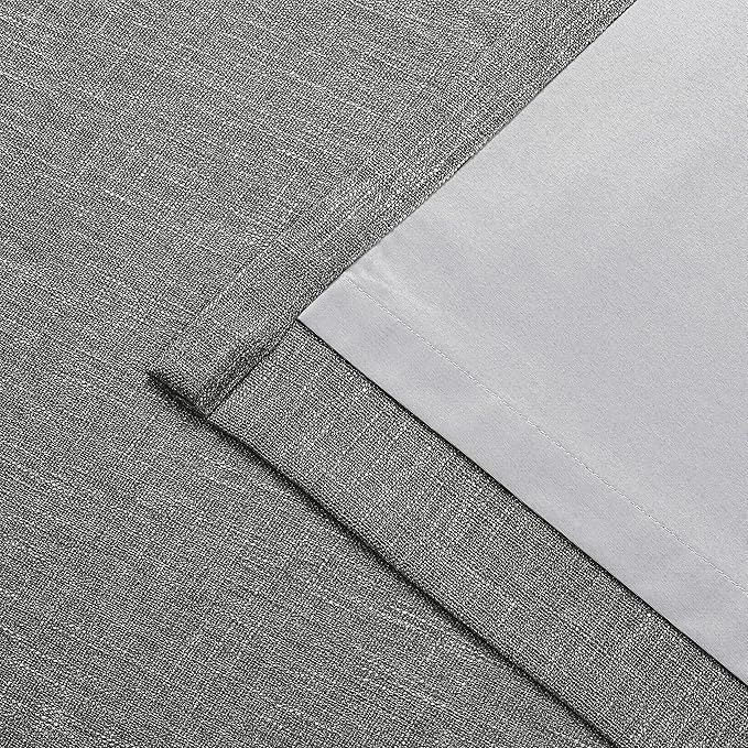 Vision Home Charcoal Grey Full Blackout Curtains Pinch Pleated Room Darkening - Image 6
