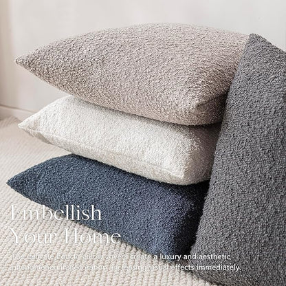 Foindtower Decorative Textured Boucle Throw Pillow Covers Accent Solid Pillow - Image 6