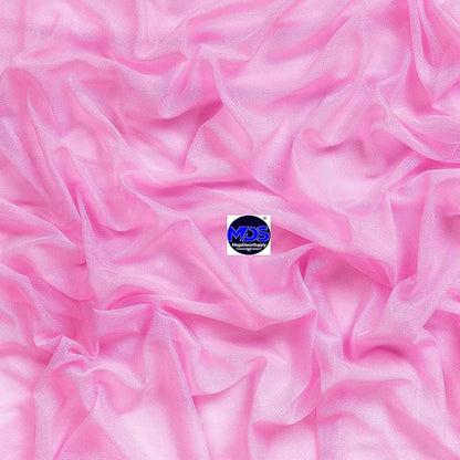 MDS Halloween Chiffon Draping Fabric - 2 Panel, 30" Wide x 30ft Long - Sheer Spooky Arbor & Canopy Drapery for Haunted House Backdrops, Party Ceilings, DIY Costumes & Themed Events - Bubblegum Pink (Pack of 2)