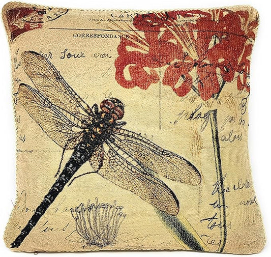 Tache 1 Piece 18 x 18 inch Square Exotic European Vintage Fly High Dragonfly by TacheHomeFashion